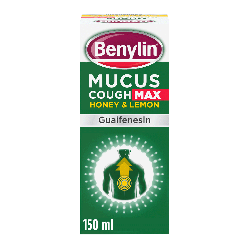 Benylin® Mucus Cough Max Honey & Lemon Flavour 100 mg/5 ml Syrup 150ml - front shot
