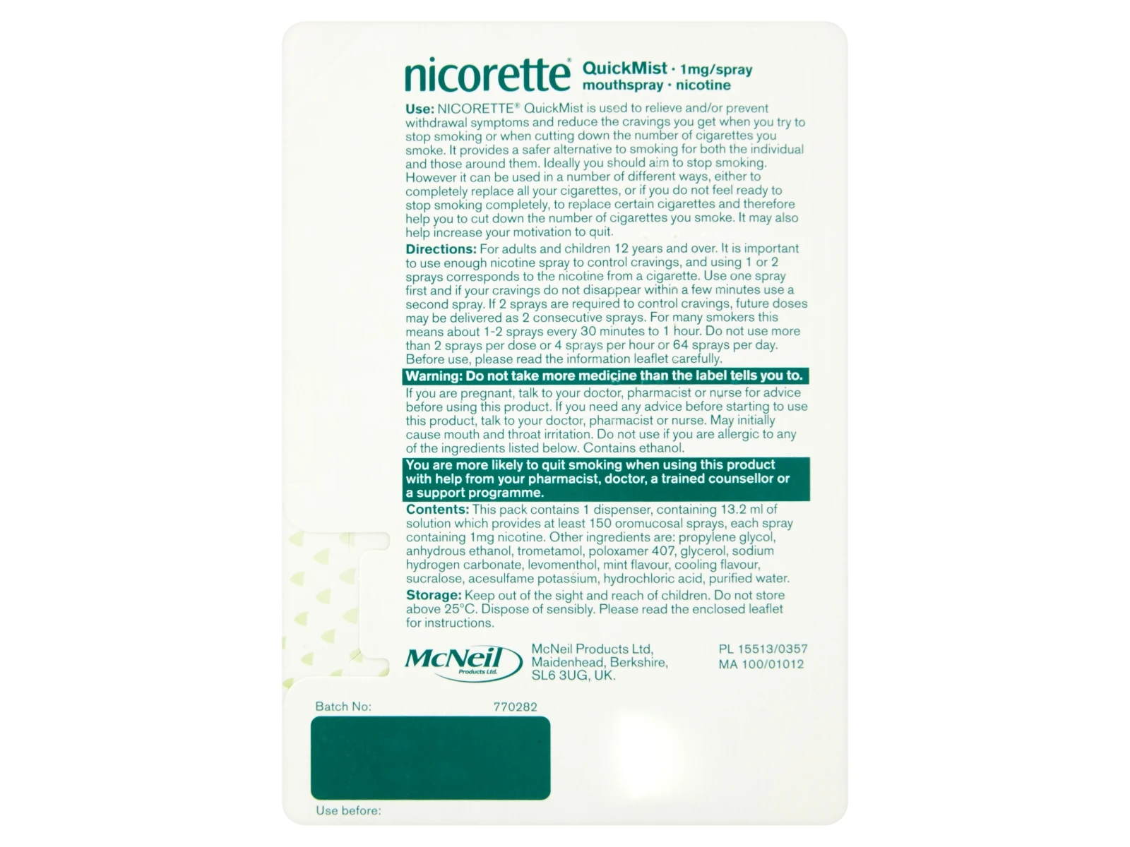 NICORETTE® Quickmist Mouthspray