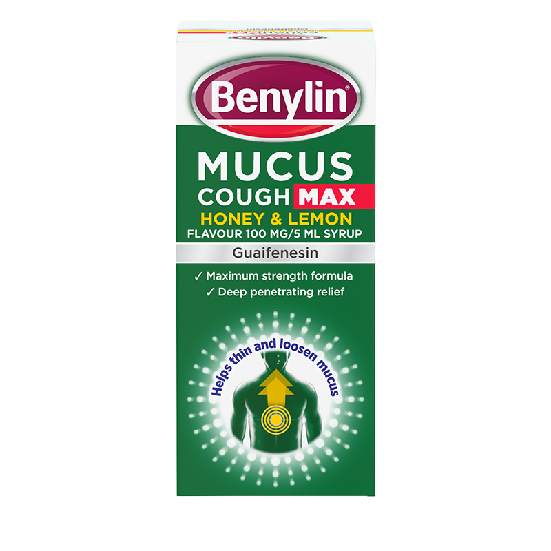 Benylin® Mucus Cough Max Honey & Lemon Flavour 100 mg/5 ml Syrup 300ml - back shot