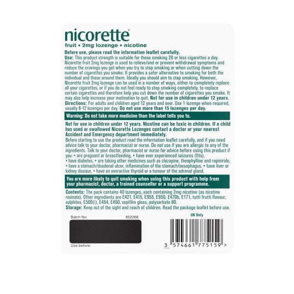 Nicorette® Fruit 2mg Lozenge