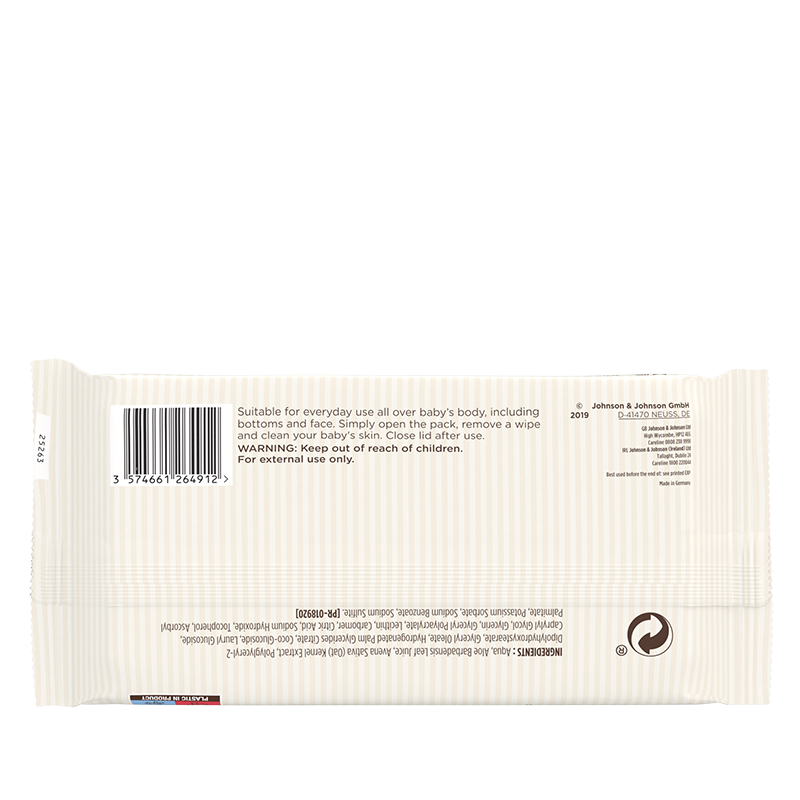 Aveeno® Daily Care Wipes 72s - back shot