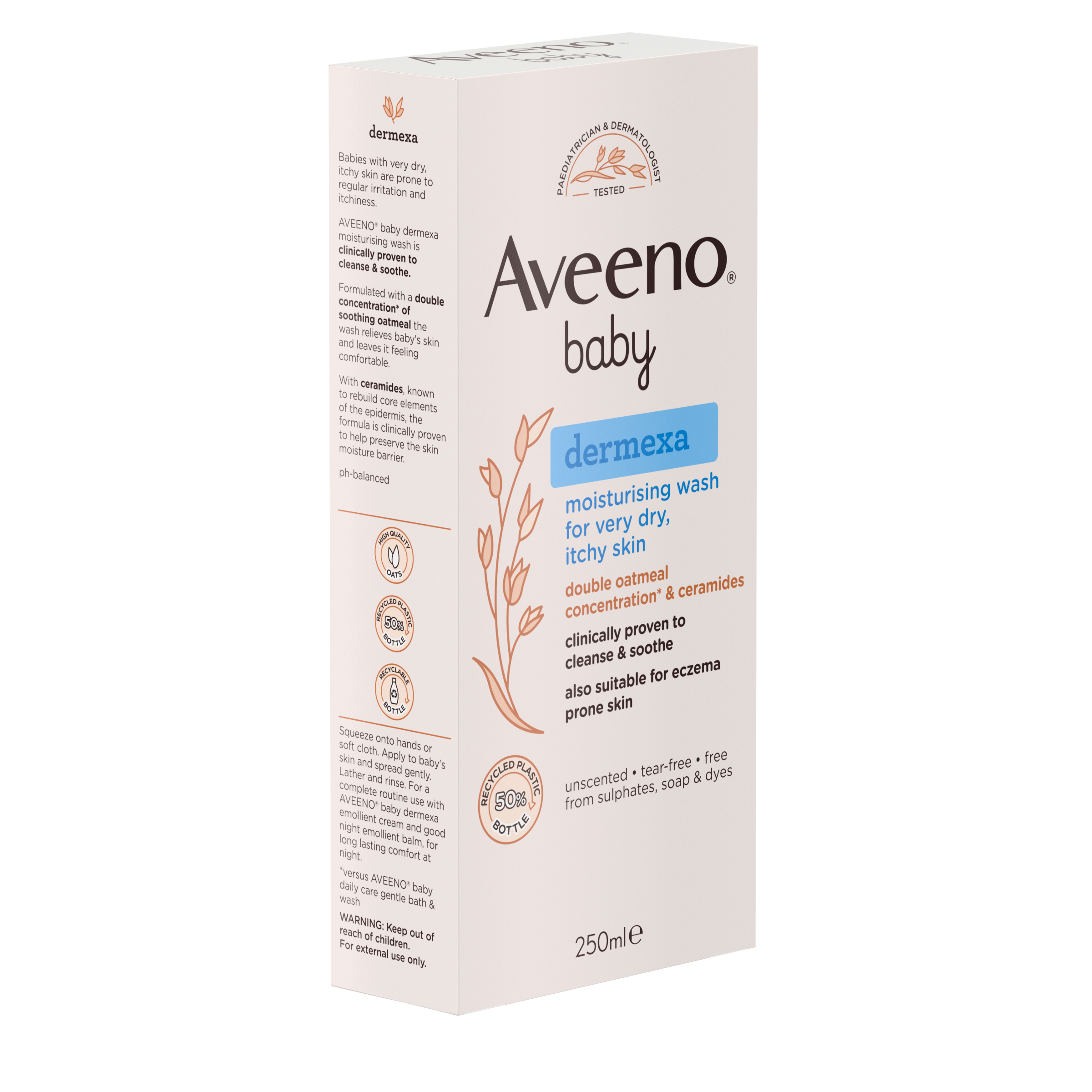 Aveeno® Dermexa Moisturising Wash 250ml - front right