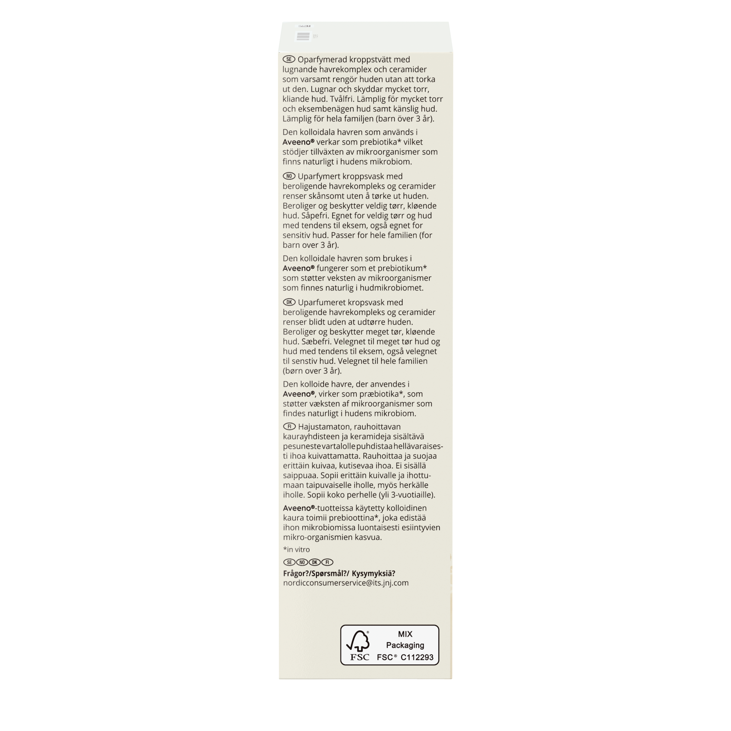 Aveeno® Dermexa Daily Emollient Body Wash 300ml - left side shot