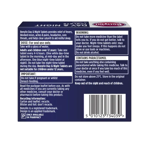 BENYLIN® Day & Night Tablets 16s back