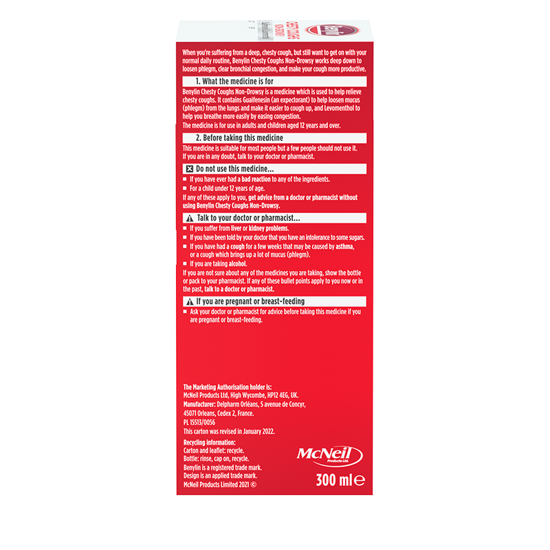Benylin® Chesty Coughs Non-Drowsy 300ml - right side shot