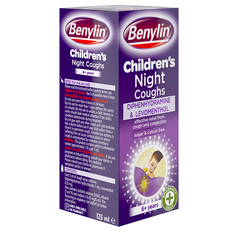 Benylin® Children's Night Coughs 6+Years 125ml - angle shot