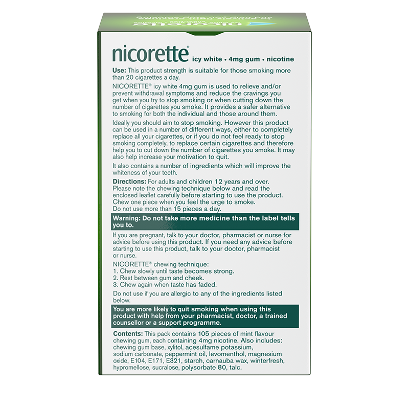 NICORETTE® Icy White 4mg Gum 105s