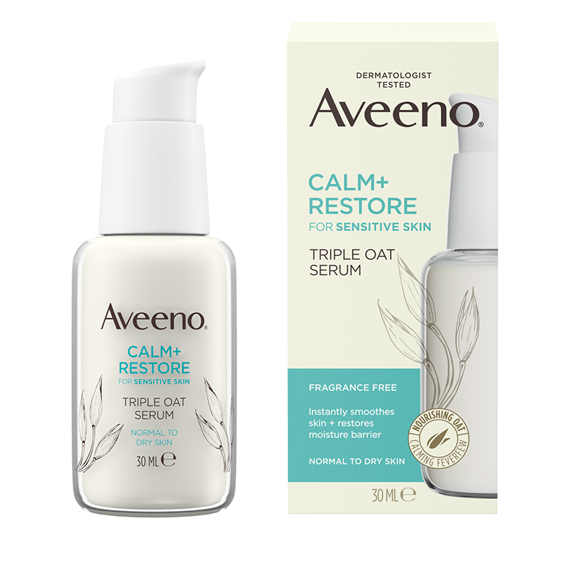Aveeno® Calm & Restore Triple Oat Serum 30ml - out of pack shot