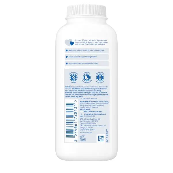 JOHNSON'S baby regular natural powder 100g BACK