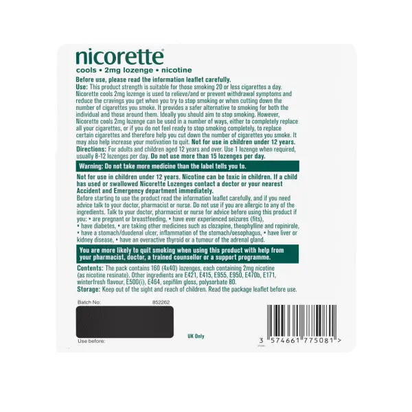 NICORETTE Mint 2mg Lozenge 160s