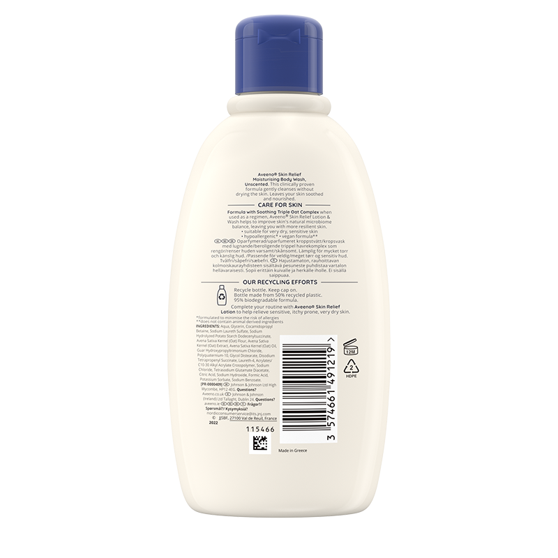 AVEENO® Skin Relief Moisturising Body Wash 300ml - back shot