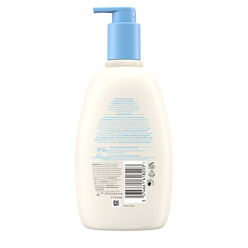 Aveeno® Dermexa Daily Emollient Cream 500ml - back shot
