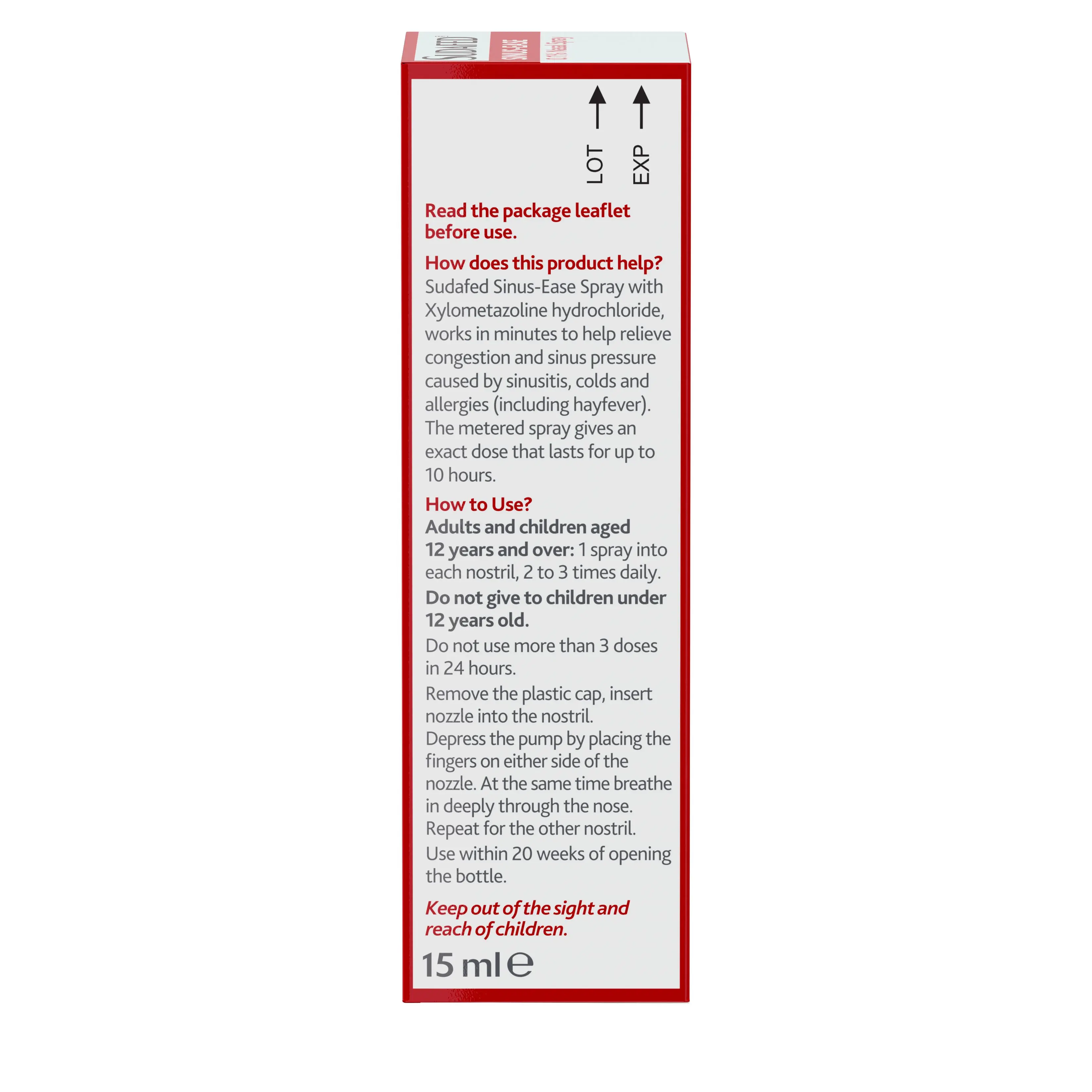 Sudafed® Sinus-Ease 0.1% Nasal Spray 15ml