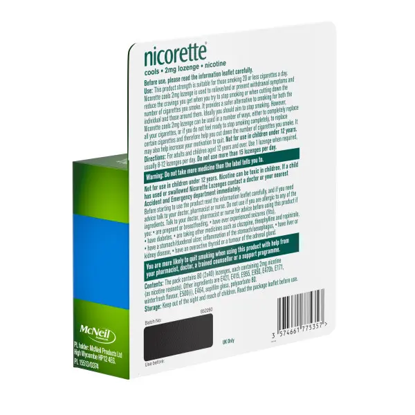 Nicorette Cools 2mg Lozenge, 80 Lozenges