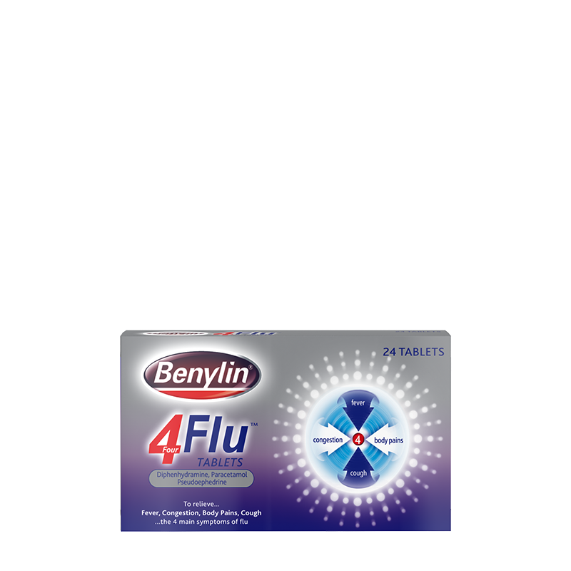 Benylin® 4 Flu Tablets 24 Tablets - front shot