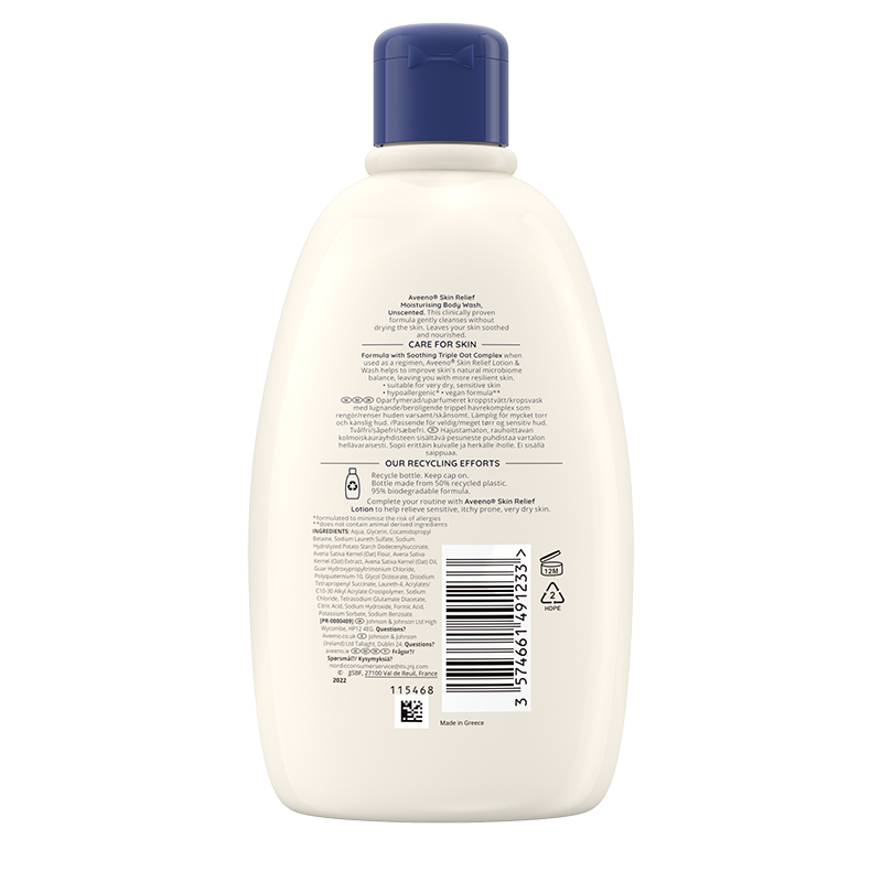 AVEENO® Skin Relief Moisturising Body Wash 500ml - back shot