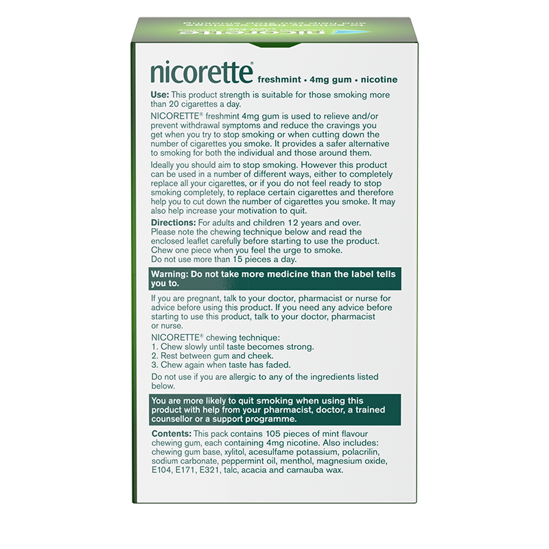 NICORETTE® Freshmint 4mg Gum 105s