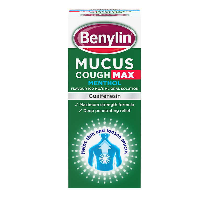 Benylin® Mucus Cough Max Menthol Flavour 100 mg/5 ml Oral Solution 150ml - back shot