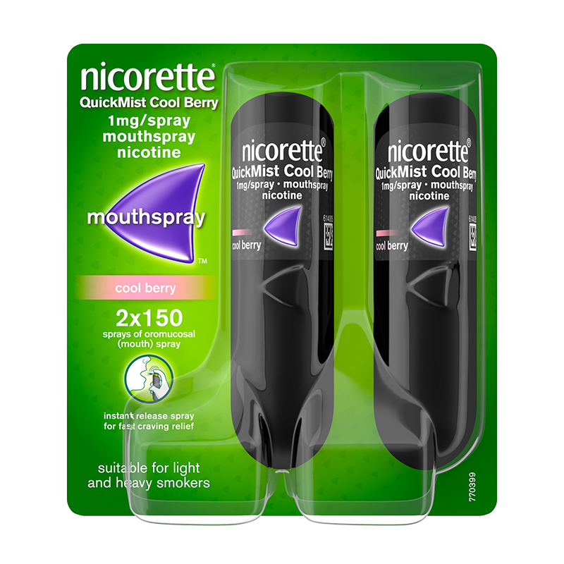 NICORETTE® Quickmist Cool Berry Mouthspray 1mg/spray Duo