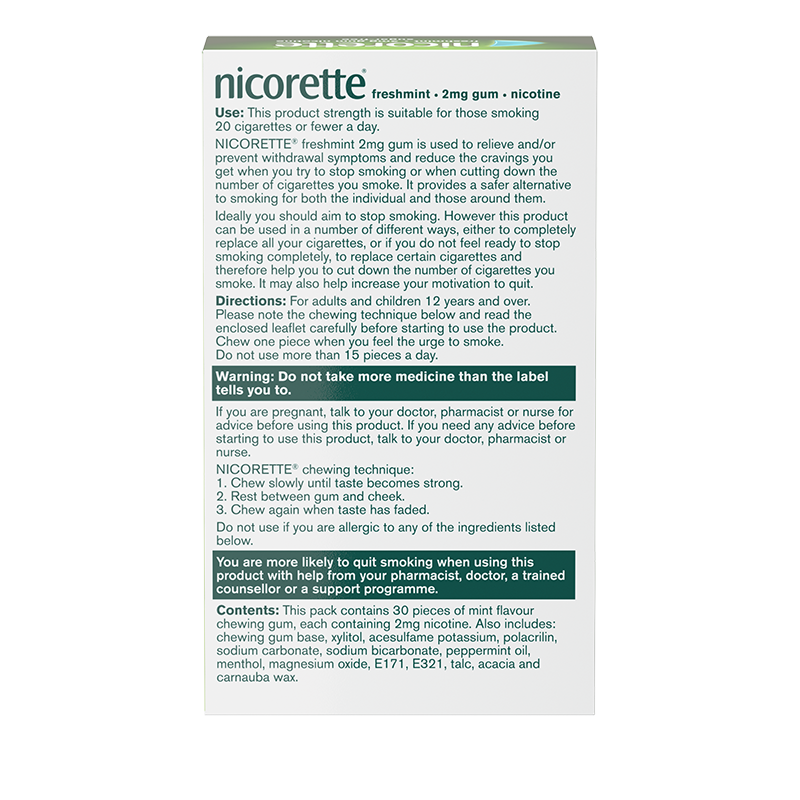 NICORETTE® Freshmint 2mg Gum 30s