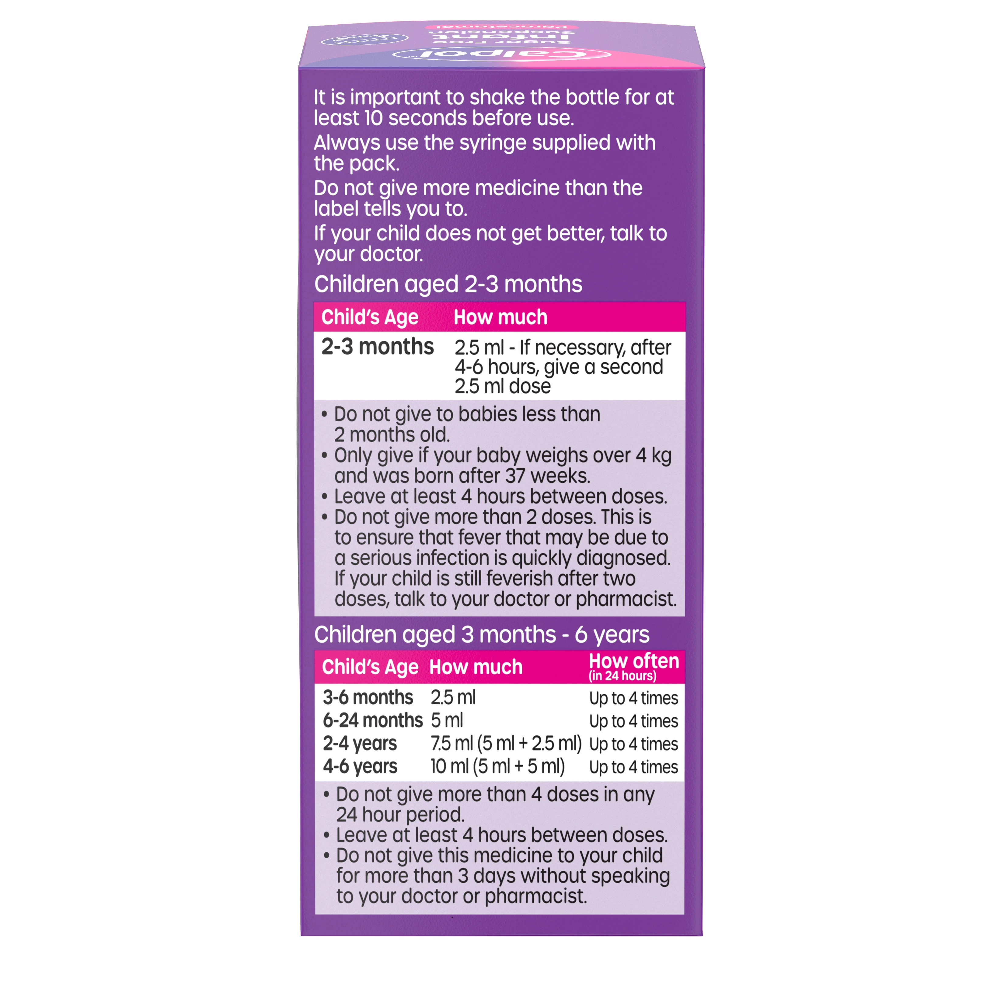 calpol sugar free infant suspension 4