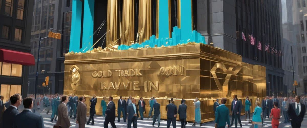Carry trade: Investindo na representação da imagem de ouro com ouro em Wall Street.