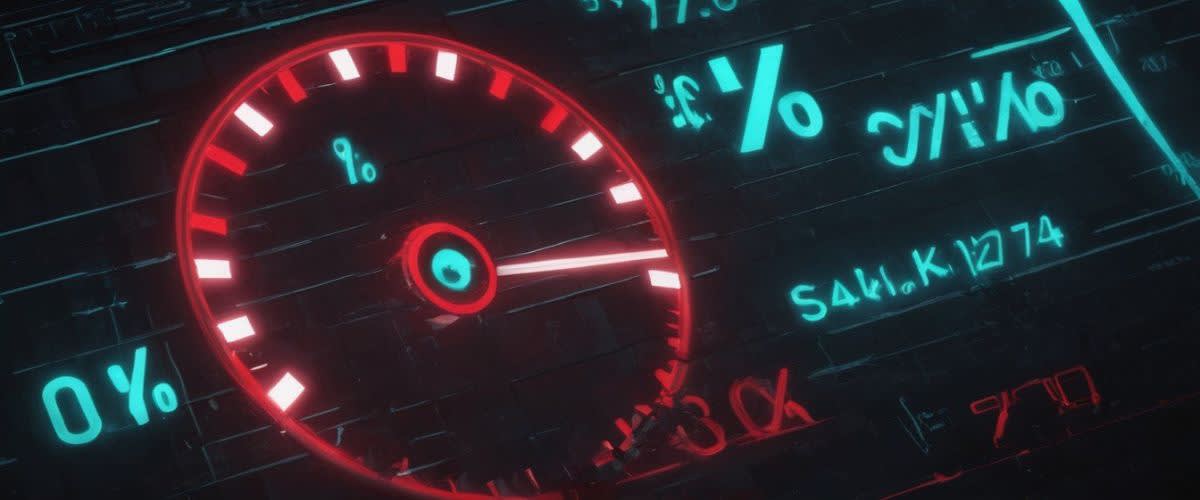 Sharpe ratio: A detailed view of a speedometer showcasing the Sharpe ratio.