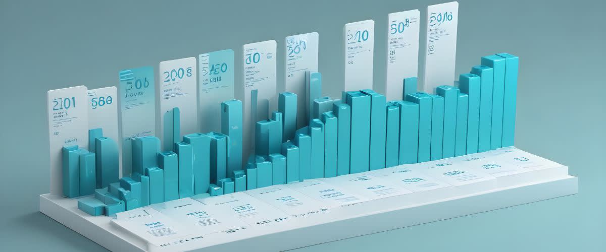 Qué es la inflación: modelo 3D de un gráfico de barras que ilustra los datos de inflación.