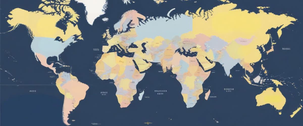 一幅极简主义的地图插图，描绘了世界上最小的国家。