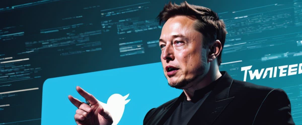 Twitter stock: image of elon musk closing twitter in a conference