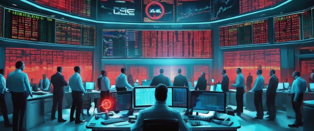 Drawdown in trading image represented by traders mitigating risk in a stock exchange