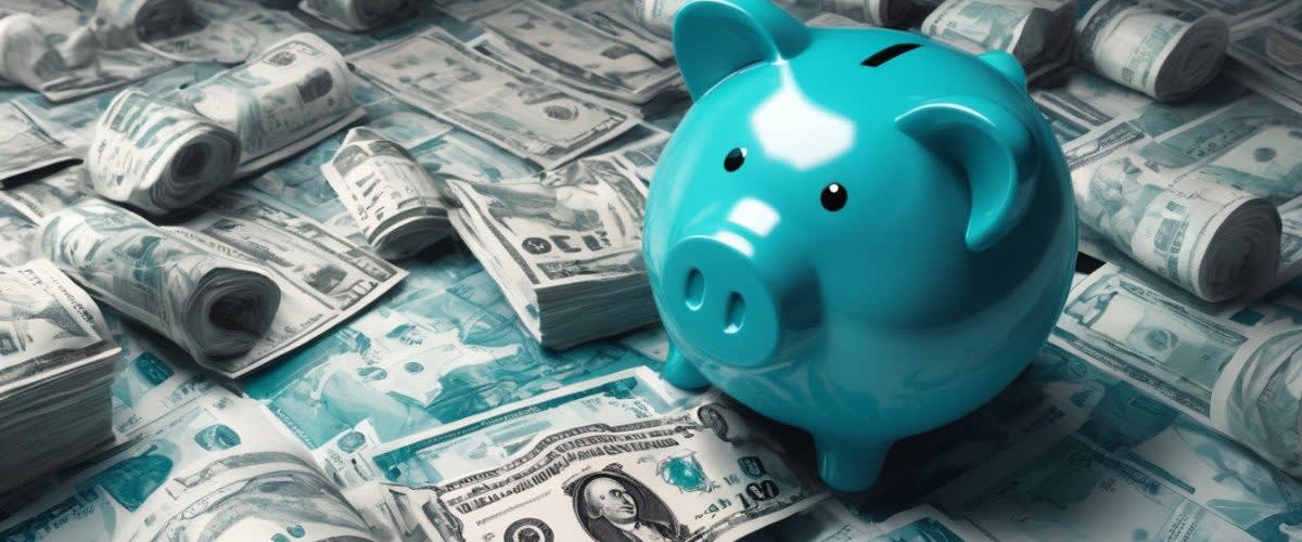 Kecairan kewangan: Piggy bank dengan tanda dolar di atasnya, melambangkan penjimatan wang