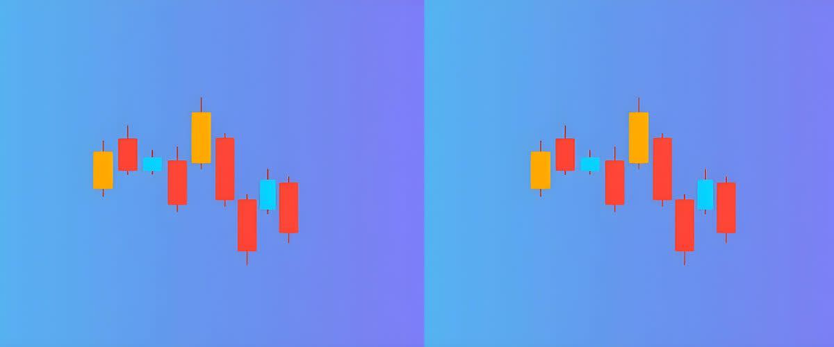 Colored candles displayed together, indicating inside bar pattern in trading.