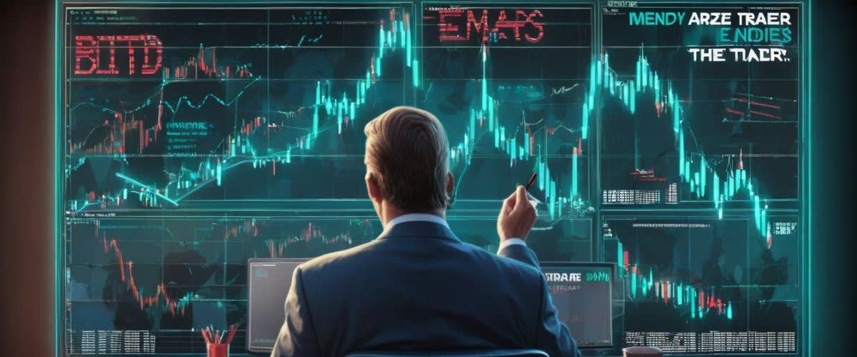 Ebitda image representation with a trader looking at EBITDA figures in a screen