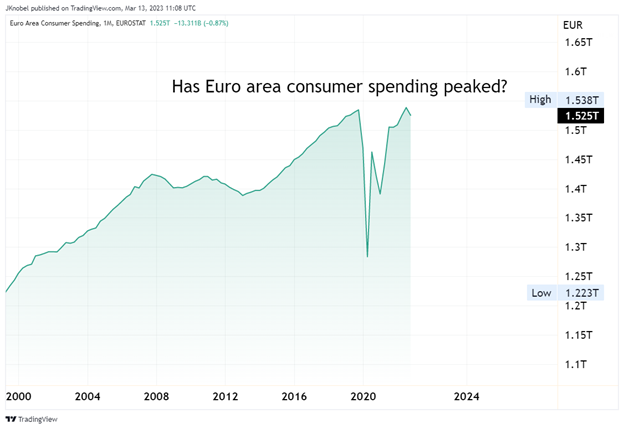Has Euro area consumer spending peaked?
