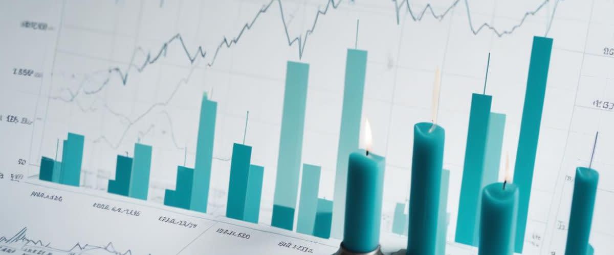 Candlestick pattern: Candlestick patterns illustration with a graph.