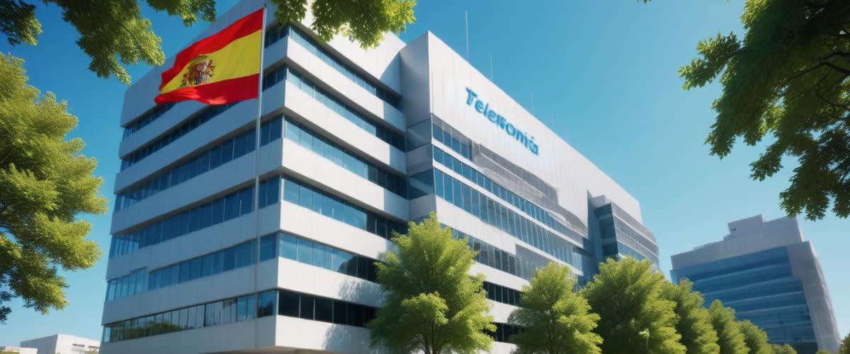 Un immeuble de bureaux moderne de Telefonica, la multinationale espagnole des télécommunications.