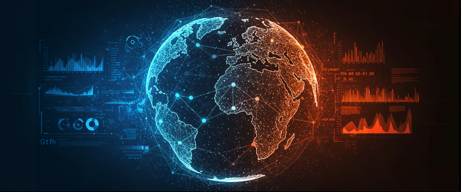 Illustration av global leveranskedja som visar effektivitet, sårbarhet och marknadsrisk.