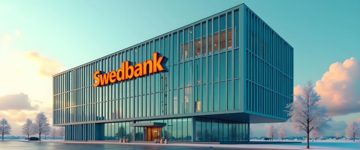 Swedbank-Aktien kaufen: Das moderne Gebäude der Swedbank unterstreicht lebendige urbane Architektur.