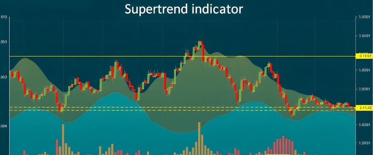 Carta yang memaparkan penunjuk supertrend untuk analisis trend.