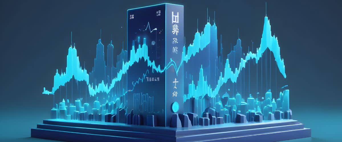 中国A50：蓝塔上显示的中国A50股市图表。