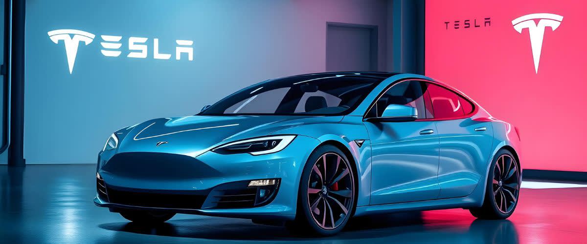 A modern Tesla vehicle, highlighting its connection to Tesla's stock split history.