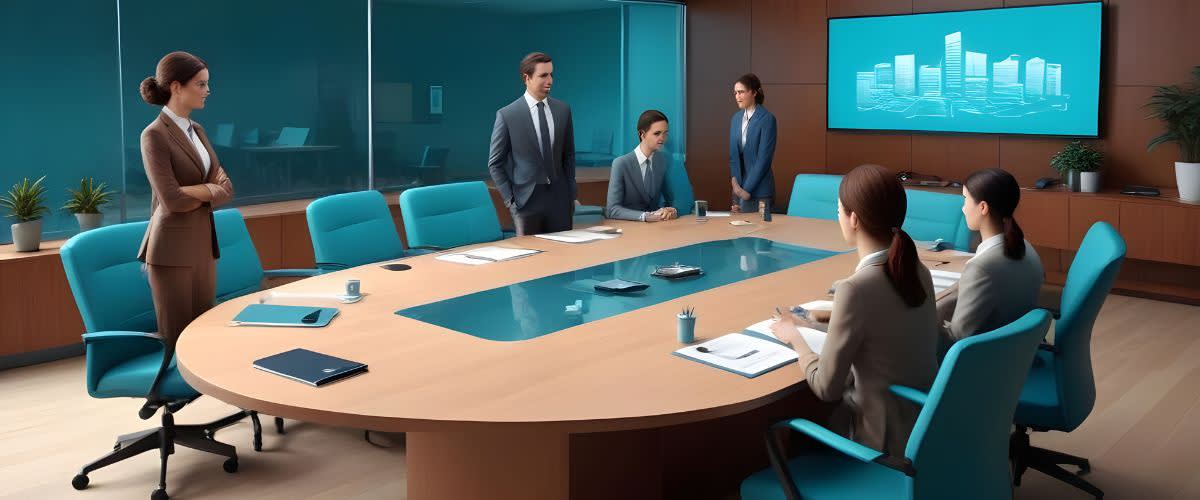 Market maker: A group of traders in an office room, discussing trading.