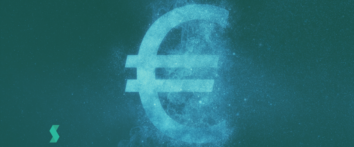 Euro sign, Euro Symbol. Abstract night sky background