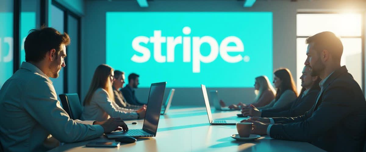 Börsengang von Stripe: Die Mitarbeiter von Stripe arbeiten in einem modernen Büro.