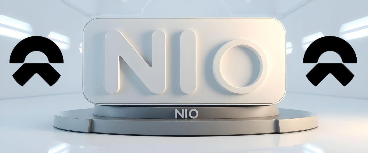 NIO share forecast: A beautiful display of the NIO Inc. company's emblem.