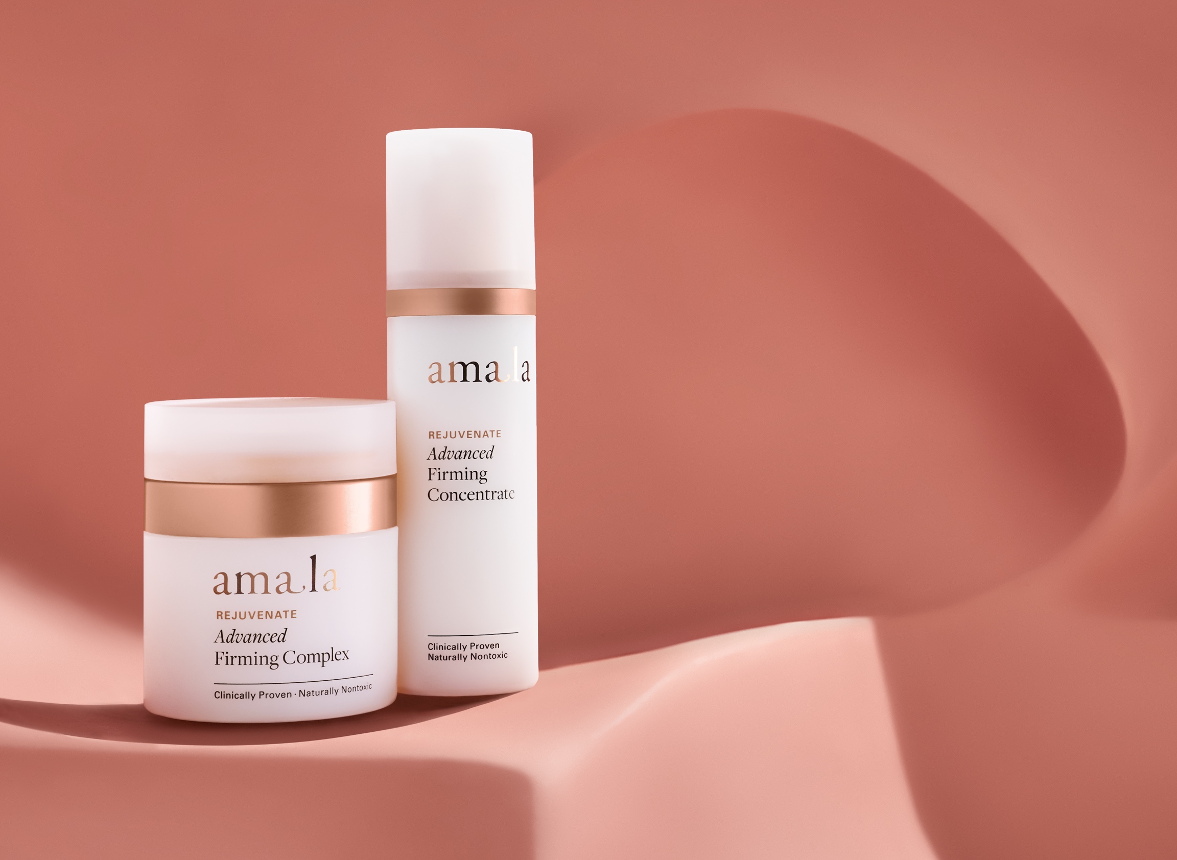 Jar of Amala Advanced Firming Complex, and Advanced Firming Concentrate