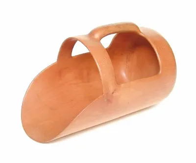 colour photograph of a wooden scoop
