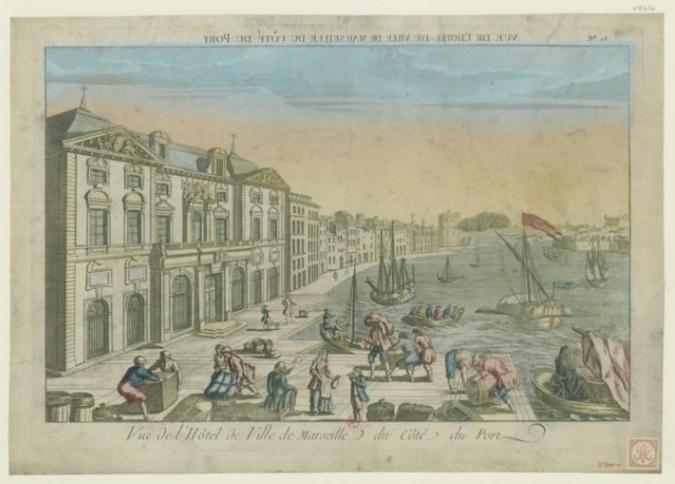 'Vue de l'Hôtel de Ville de Marseille du côté du Port. N° 18 : [estampe]', Bibliothèque Nationale de France, Public Domain Image