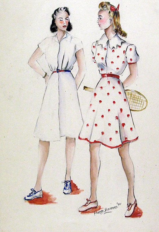 vintage fashion drawing